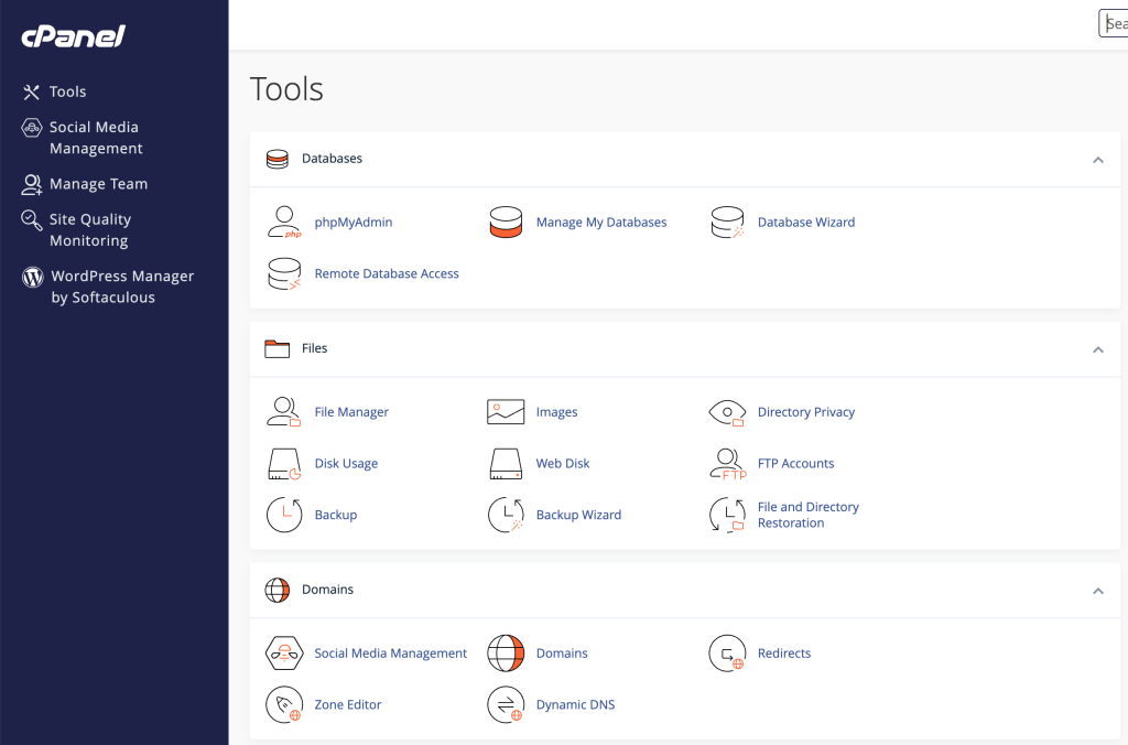 our cPanel